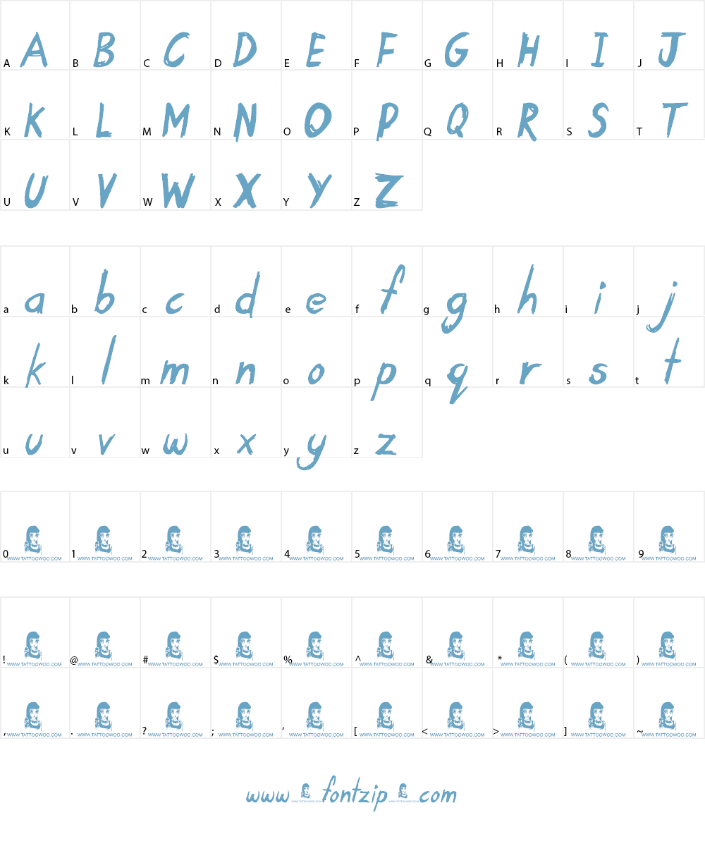 Tardy Kid Font Character